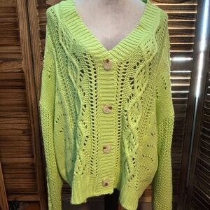 ChicSoul 3X Green cardigan